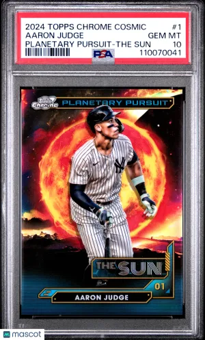 2024 Topps Chrome Cosmic Planetary Pursuit Aaron Judge #PPS-1 The Sun PSA 10 front