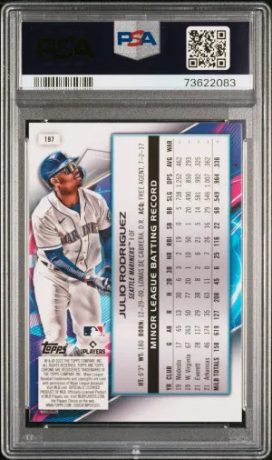 2022 Topps Chrome Cosmic Julio Rodriguez #197 RC PSA 10 back