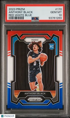 2023 Panini Prizm Basketball Anthony Black #170 Red White Blue RC PSA 10 front