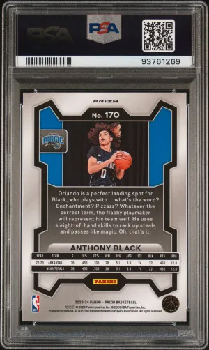 2023 Panini Prizm Basketball Anthony Black #170 Red White Blue RC PSA 10 back