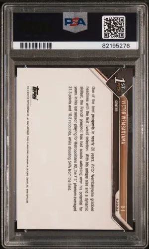2023 Topps Now Basketball Victor Wembanyama #D1 Draft RC PSA 10 back