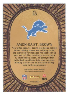2025 Panini Mosaic Football Amon-Ra St. Brown #18 Micro Mosaic back