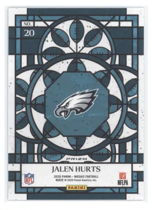 2025 Panini Mosaic Football Jalen Hurts #20 Stained Glass back