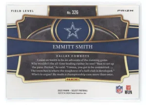 2023 Panini Select Football Emmitt Smith #326 Cosmic back