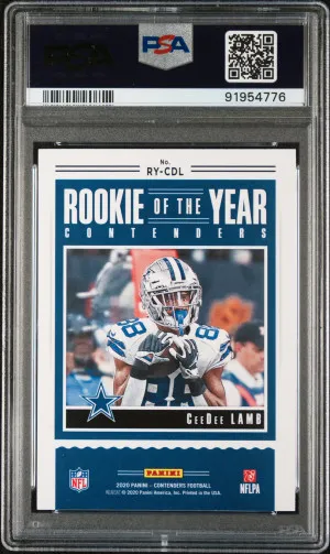 2020 Panini Rookie Of The Year Contenders Ceedee Lamb #RY-CDL Ruby PSA 10 back