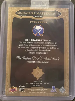 Owen Power Signature Masterpieces back