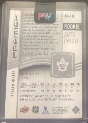 Fraser Minten Premier RPA /249 back