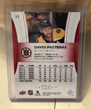 2022-23 Upper Deck Trilogy David Pastrnak Red /149 back