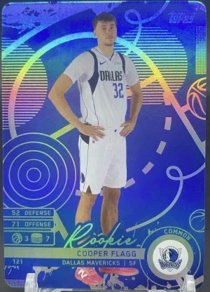 2025 Topps Match Attax Cooper Flagg (RC) Dallas Mavericks Blue Refractor front