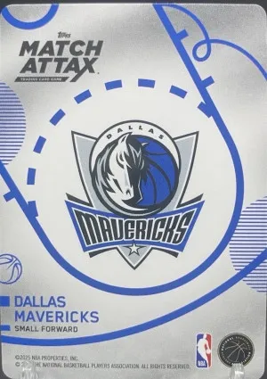 2025 Topps Match Attax Cooper Flagg (RC) Dallas Mavericks Blue Refractor back