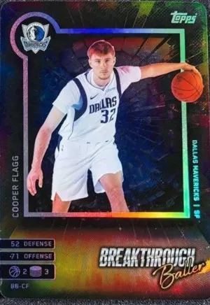 2025 Topps Match Attax Cooper Flagg Rookie Dallas Mavericks Breakthrouch Baller #BB-CF (RC) front