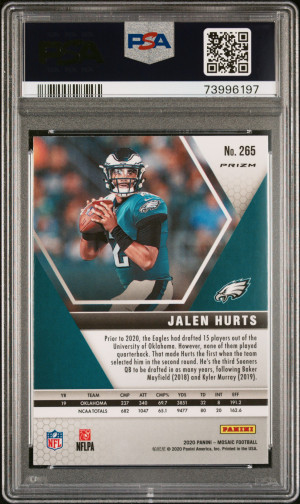 2020 Panini Mosaic Jalen Hurts Green Mosaic back