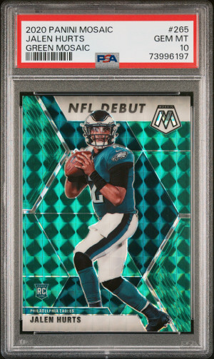 2020 Panini Mosaic Jalen Hurts Green Mosaic front