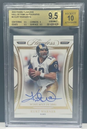 Kurt Warner HoF Autographs Flawless /15 BGS 9.5 front