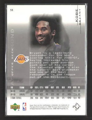 2001 Upper Deck Black Diamond Kobe Bryant #38 back