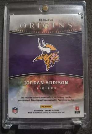 2023 Panini Jordan Addison RPA !!! back