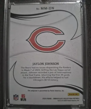 2024 Panini Modern Marks Jaylon Johnson Auto 19/99!! back