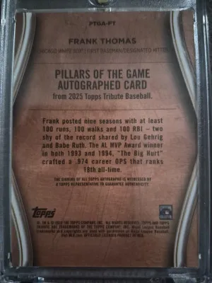 2025 Topps Pillars Of The Game Frank Thomas Auto 56/99!!! back