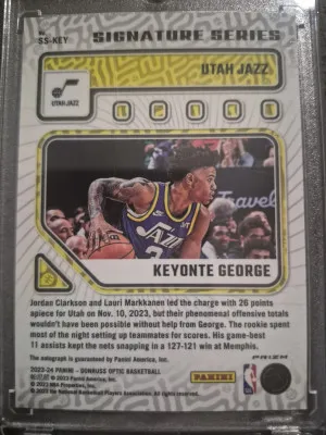 2023-24 Panini Optic Keyonte George Rookie Auto!! back