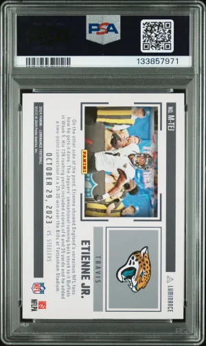 2024 Panini Luminance Moments Travis Etienne Jr. Moments-Black 1/1 back