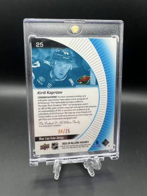 Kirill Kaprizov Blue Line Auto Jersey/25 back