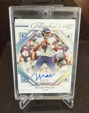 2022 Panini Flawless - Malik Willis - Silver Rookie Frame Signatures /15 front