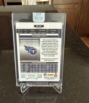 Malik Willis [Signature] #64 2022 Panini Honors /15 back