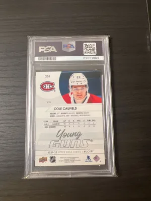 2021-2022 Upper Deck Cole Caufield Young Guns back