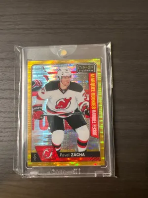 Pavel Zacha OPC Platinum Seismic Gold Rookie 18/50 Jersey #