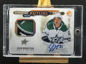 Jason Robertson 2020-21 SP Authentic Future Watch Patch Auto 060/100 4 Color front