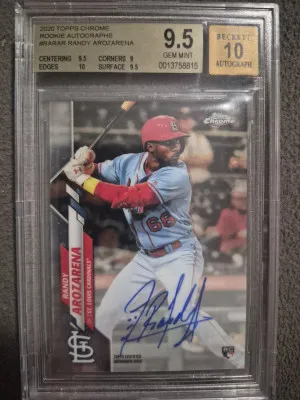 2020 Topps Chrome Randy Arozarena Rookie Auto!! front