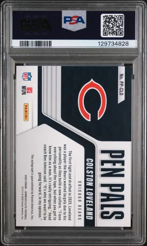 2025 Panini Donruss Elite Pen Pals Colston Loveland Pen Pals-Purple Ink back