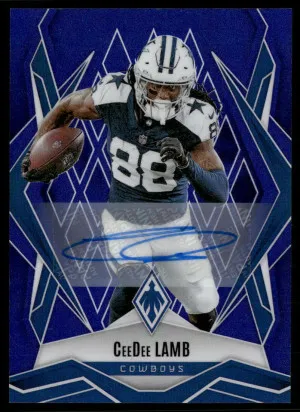 2025 Panini Phoenix #125 CeeDee Lamb Blue Seismic #/49 front