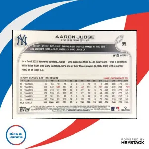 Chrome Ben Baller Edition Aaron Judge #99 Base back