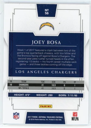 2017 National Treasures #56 Joey Bosa Purple 40/75 back