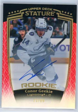 2024-25 UD Stature Conor Geekie Rookie Autograph Red 73/99 #33 front