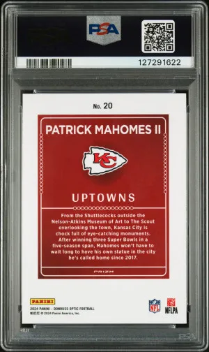 2024 Panini Donruss Optic Uptowns Patrick Mahomes Il PSA 10!! back
