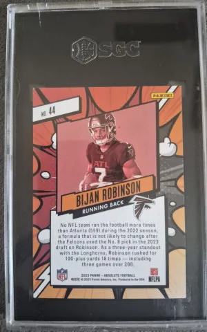 2023 Panini Explosive Bijan Robinson SGC 10!! back