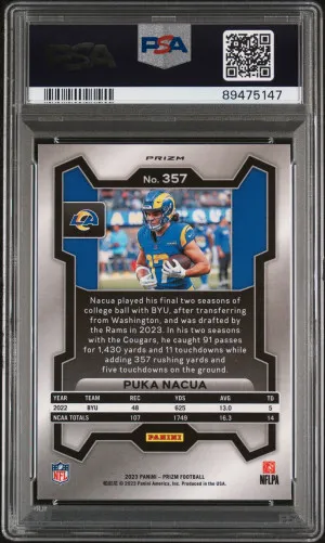 2023 Panini Prizm Puka Nacua Disco Prizm PSA 10 back