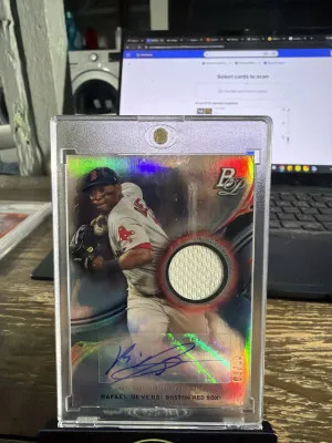 2019 Bowman Platinum #PPAR-RD Rafael Devers Platinum Pieces Auto Relics #/50 front
