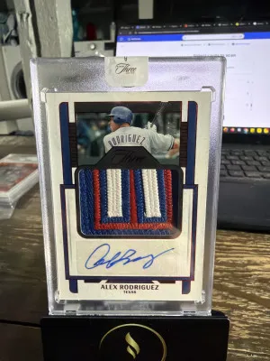 2023 Panini Three and Two #AJ-AR Alex Rodriguez Autographed Jerseys Red #/4 front