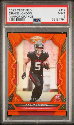 2022 Panini Certified Drake London Mirror Orange front