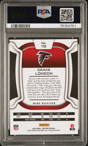 2022 Panini Certified Drake London Mirror Orange back