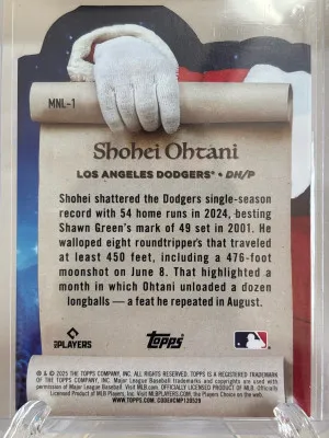 Shohei Ohtani MNL-1 2025 Topps Holiday Nice List back