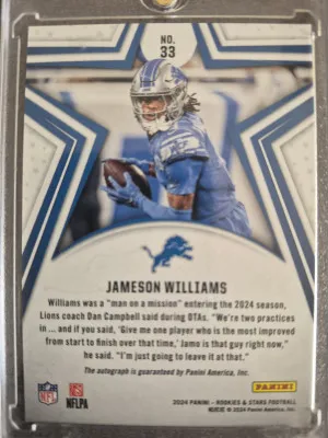 2024 Panini Rookies & Stars Jameson Williams 277/499 back