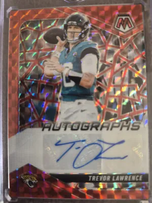 2025 Panini Mosaic Red Trevor Lawrence Auto 98/199!! front
