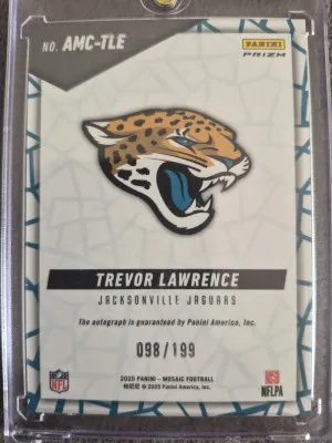 2025 Panini Mosaic Red Trevor Lawrence Auto 98/199!! back