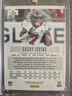 2024 Panini Prizm Bucky Irving Rookie Auto!! back