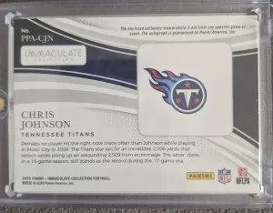 2025 Immaculate Chris Johnson Patch Auto 20/99!! back