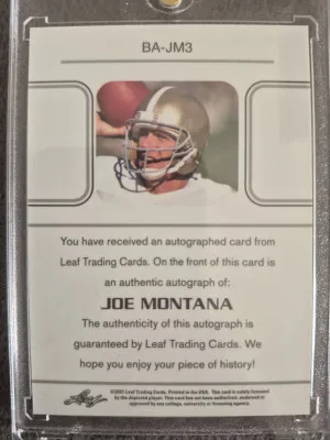 2021 Leaf Joe Montana Auto 5/5!! back